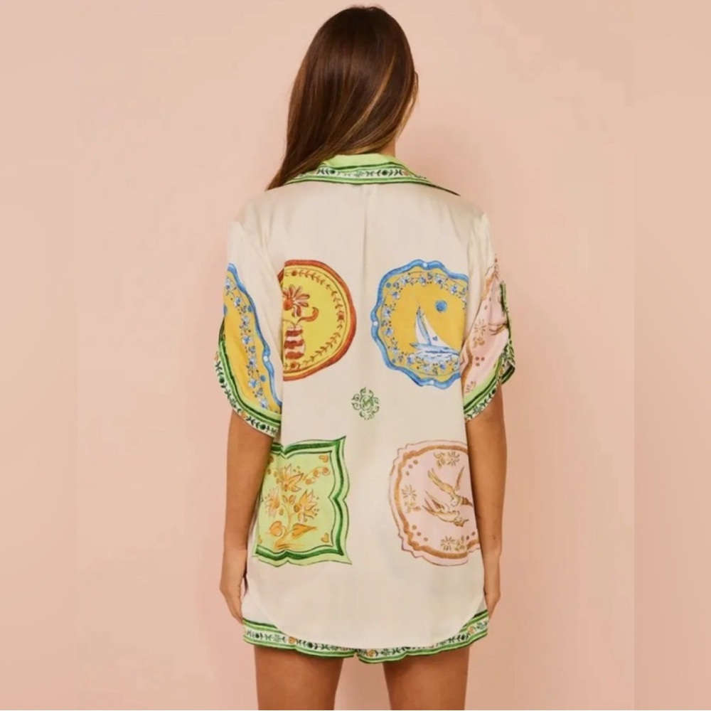Mediterranean Medallion 2 Piece Short Set S $100 Retail NWOT - Picture 10 of 15